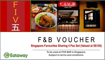 FIVE BAR 4 Pax Dining Voucher - $150