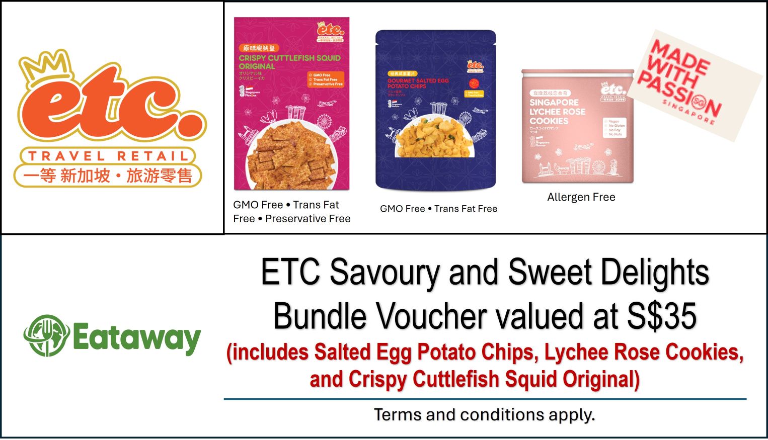 ETC Travel Retail Savoury & Sweet Delights Bundle voucher SGD $35